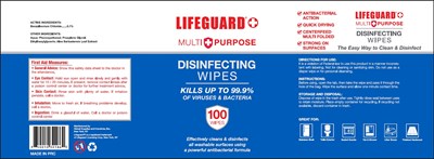 Label Image (Lifeguard Disinfecting Wipes  Bzk 01 100 Pcs)